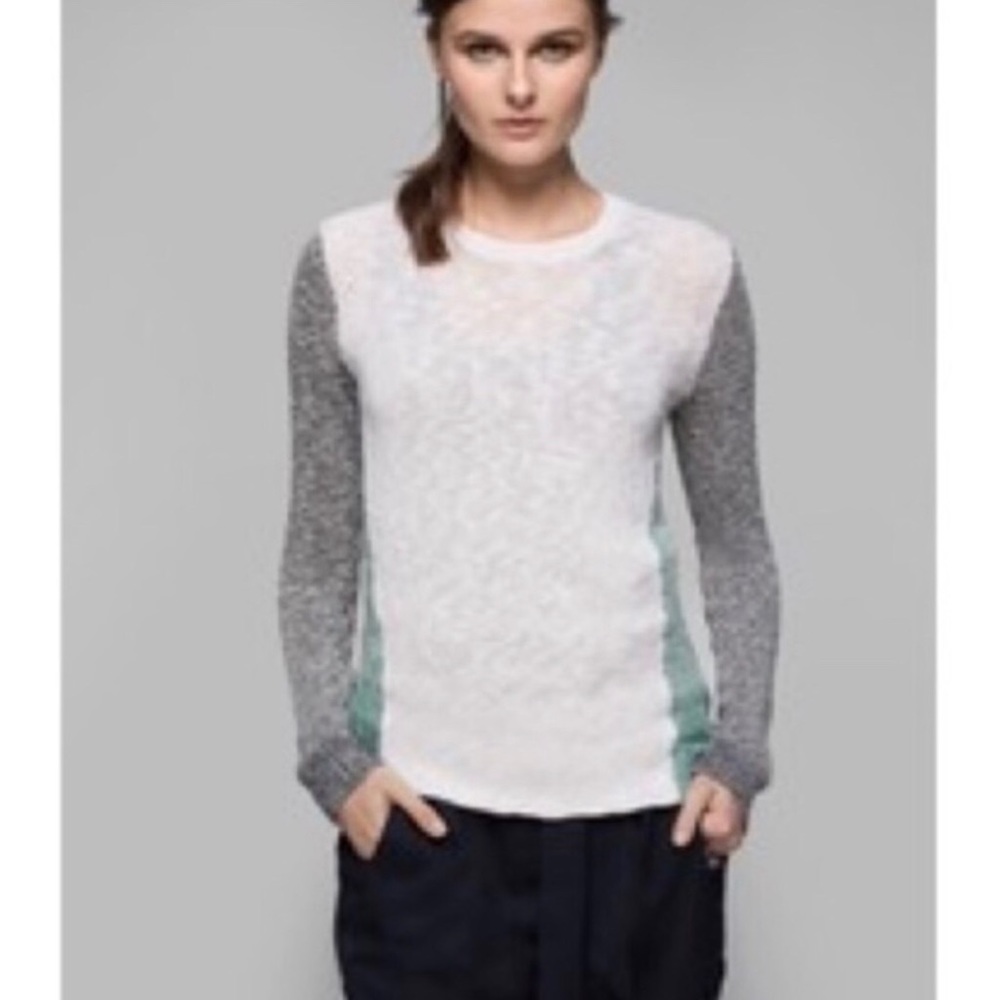Theory Cristelle Color Block Crewneck Sweater
